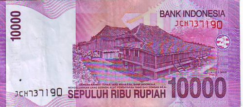 IndonesiaP137-10000Rupiah-1998 - Belakang